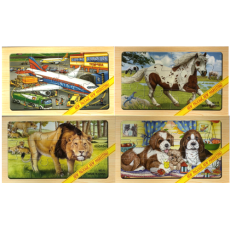 12 Piece Puzzle Case with 4 Wood Puzzles per Case